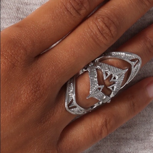 House of Harlow Palladium Plated Armor Claw Ring - Picture 6 of 6